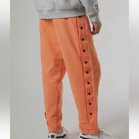 NWT Puma Men's Orange Cotton Baseline Reversible Track Pant - Picture 1 of 13
